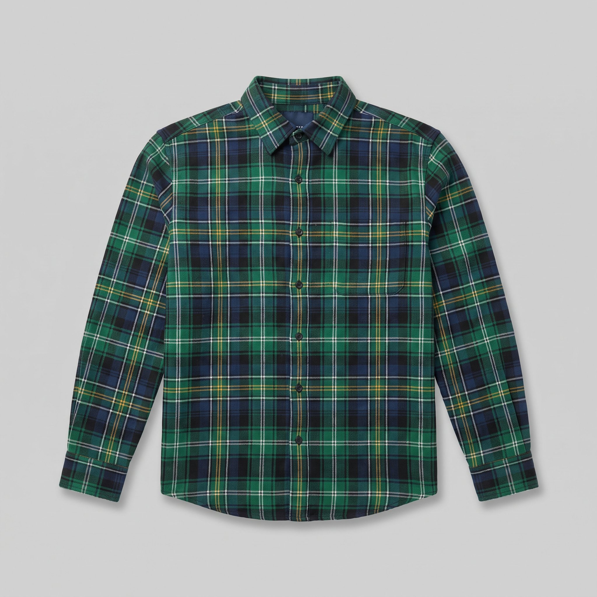Green Plaid Flannel Shirt