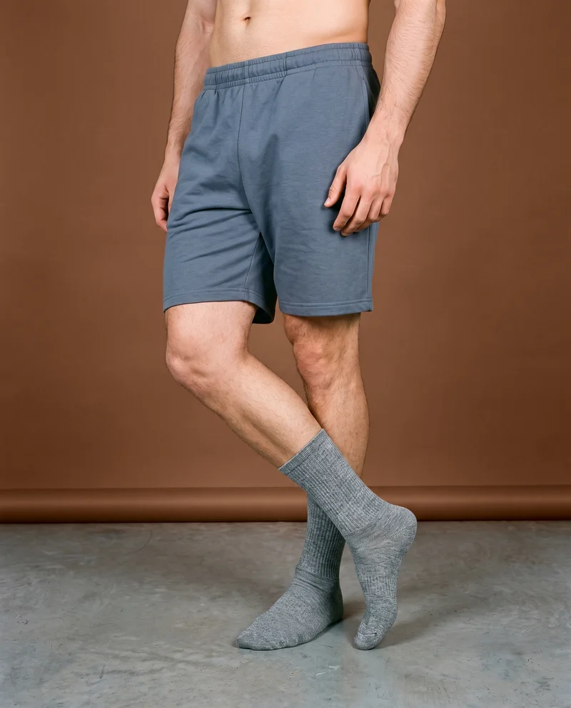 Men's Charcoal Formal Socks, Lower body at Three-quarter, Clean Catalog lighting