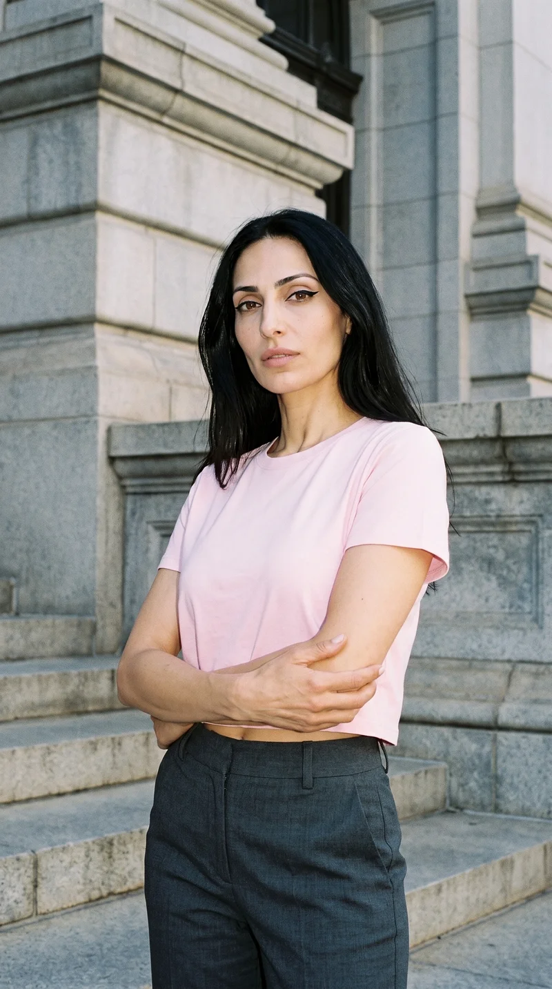 Pastel Pink Crop Top, Upper body at Three-quarter, Natural E-Commerce lighting
