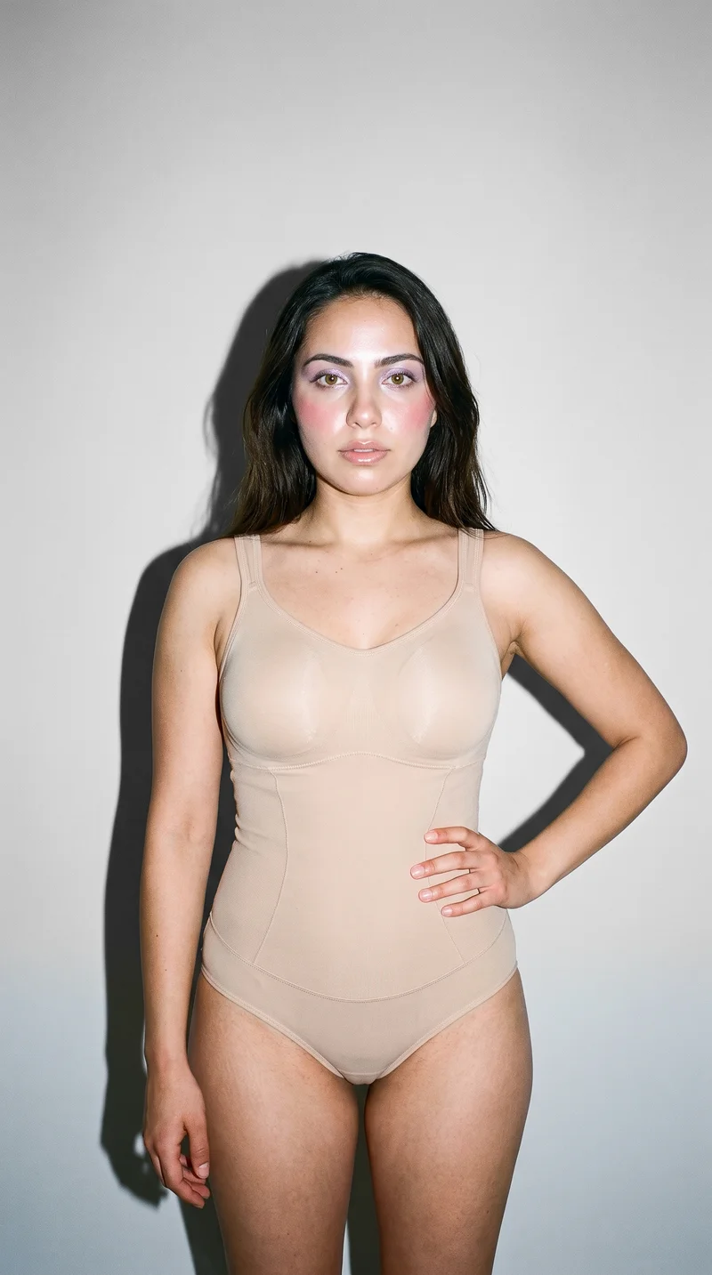 Seamless Tummy-Control Shapewear, Three-quarter length at Front, Flash Editorial lighting