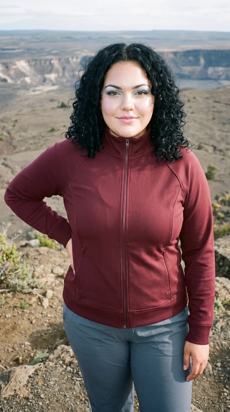 Women's Burgundy Tracksuit Top, Three-quarter length at Front, Natural E-Commerce lighting