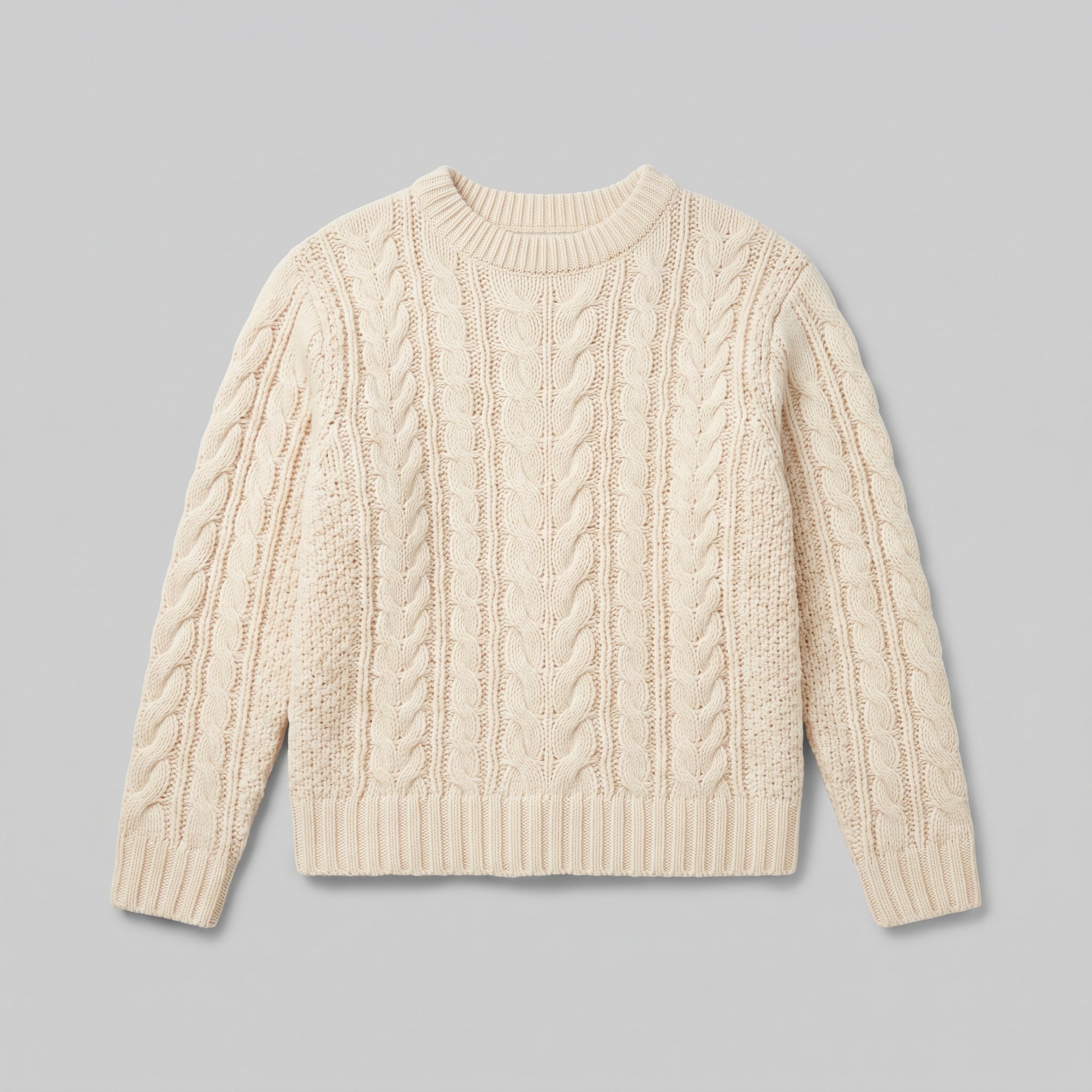 Women's Cream Cable-Knit Pullover Jumper