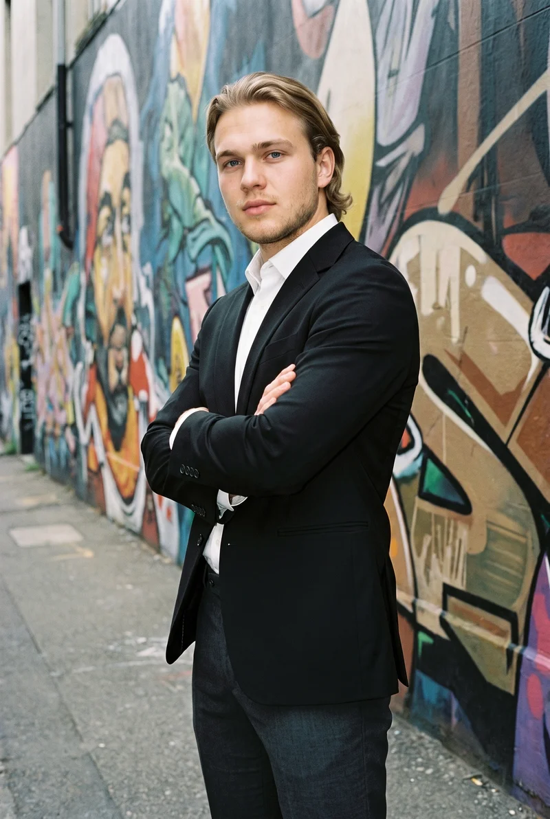 Men's Black Tailored Blazer, Three-quarter length at Three-quarter, Natural E-Commerce lighting