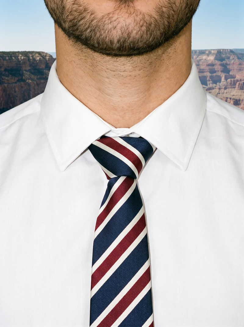 Striped Tie, Neck at Front, Clean Catalog lighting