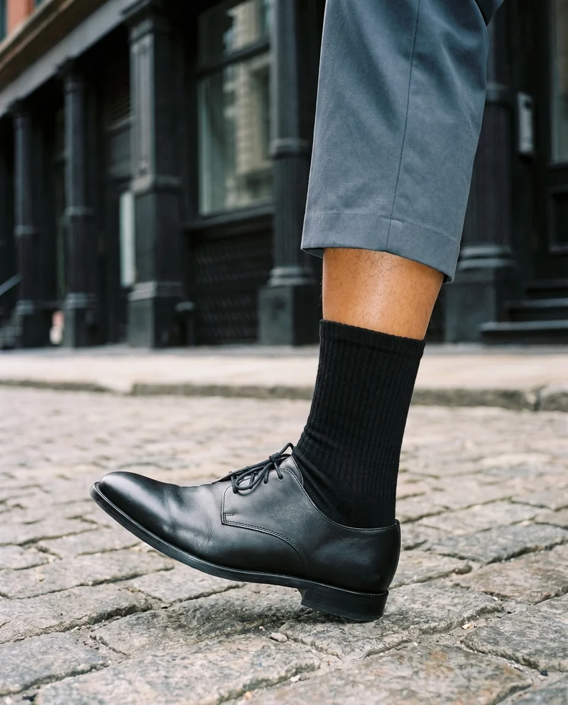 Men's Black Sports Socks, Ankle at Side, Natural E-Commerce lighting