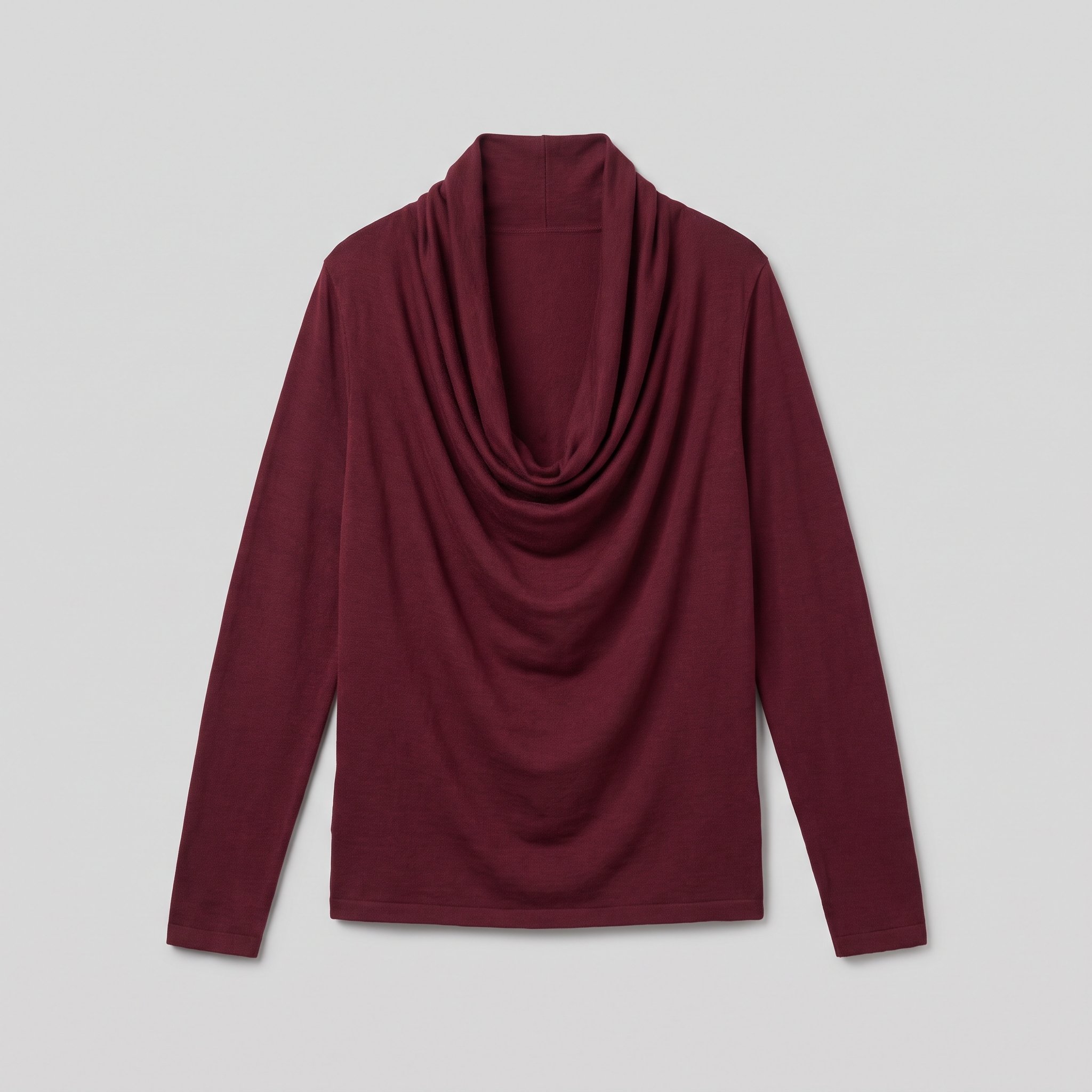 Burgundy Cowl-Neck Top