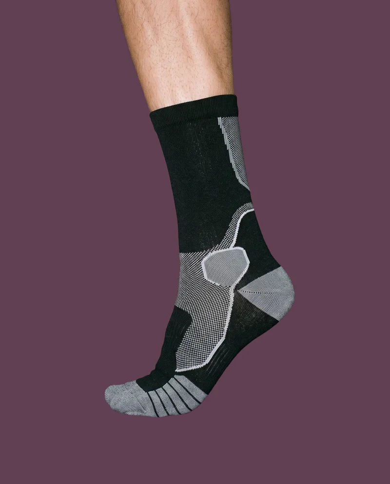 Men's Compression Sports Socks, Ankle at Side, Studio Cutout lighting