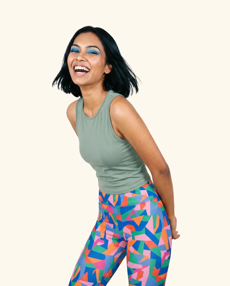 Printed Leggings, Three-quarter length at Three-quarter, Studio Cutout lighting