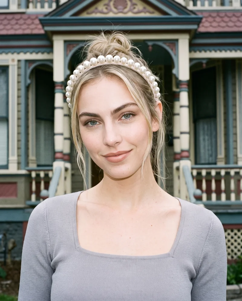 Pearl Headband, Bust at Front, Clean Catalog lighting