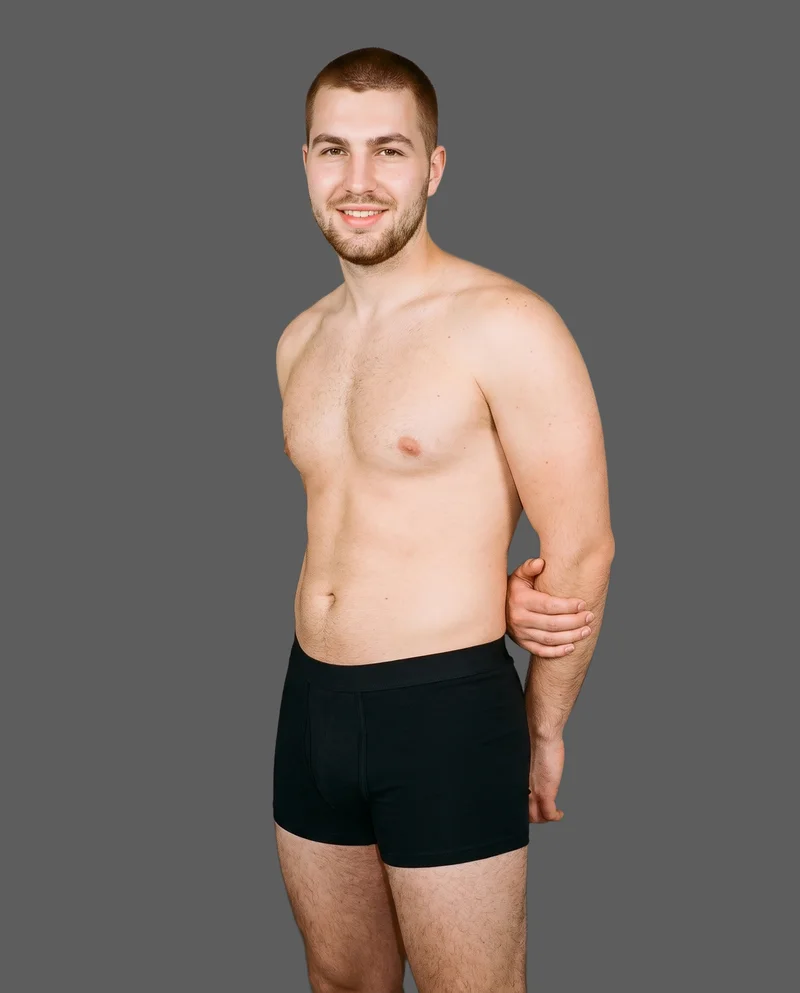 Black Trunks, Three-quarter length at Three-quarter, Studio Cutout lighting