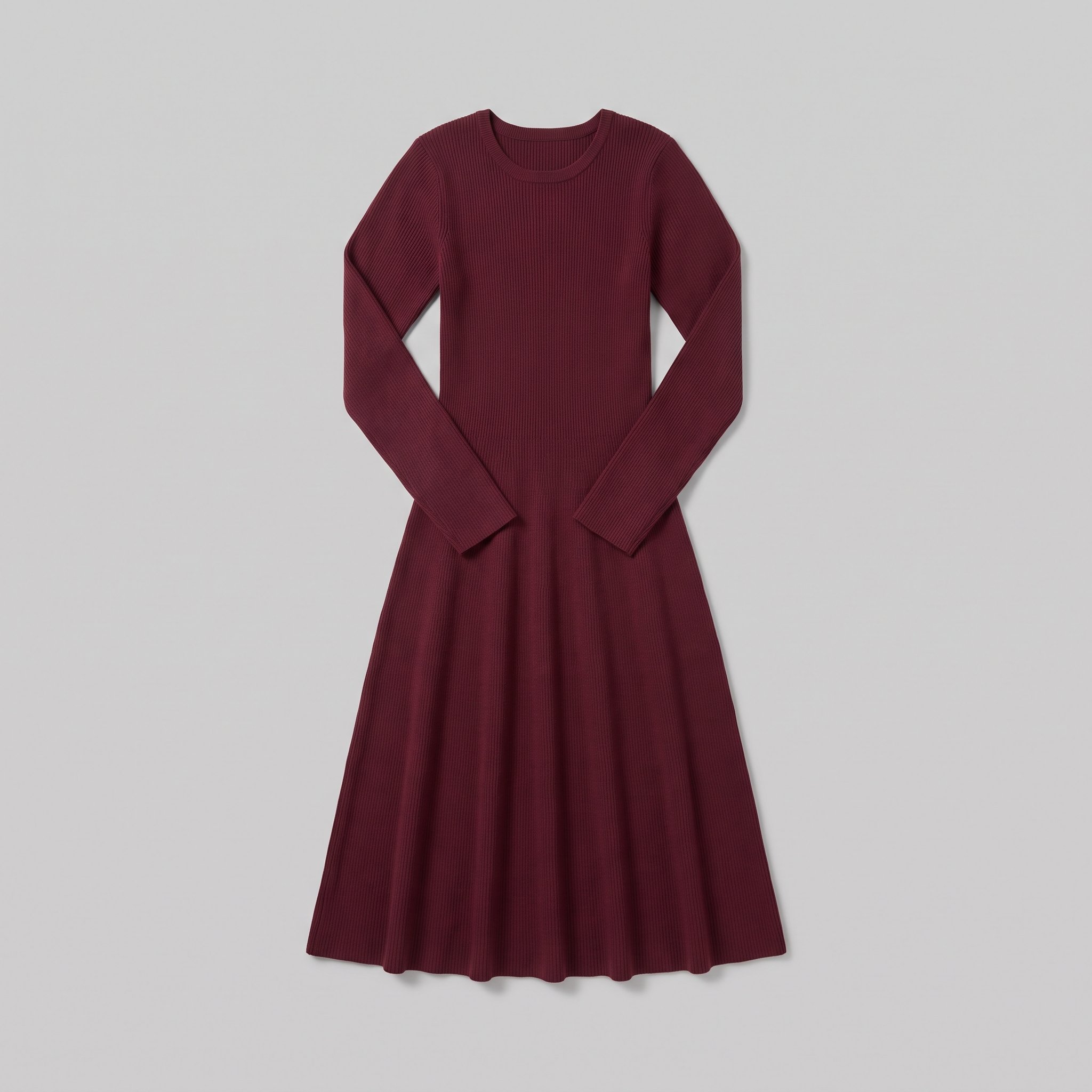 Burgundy Knit Midi Dress