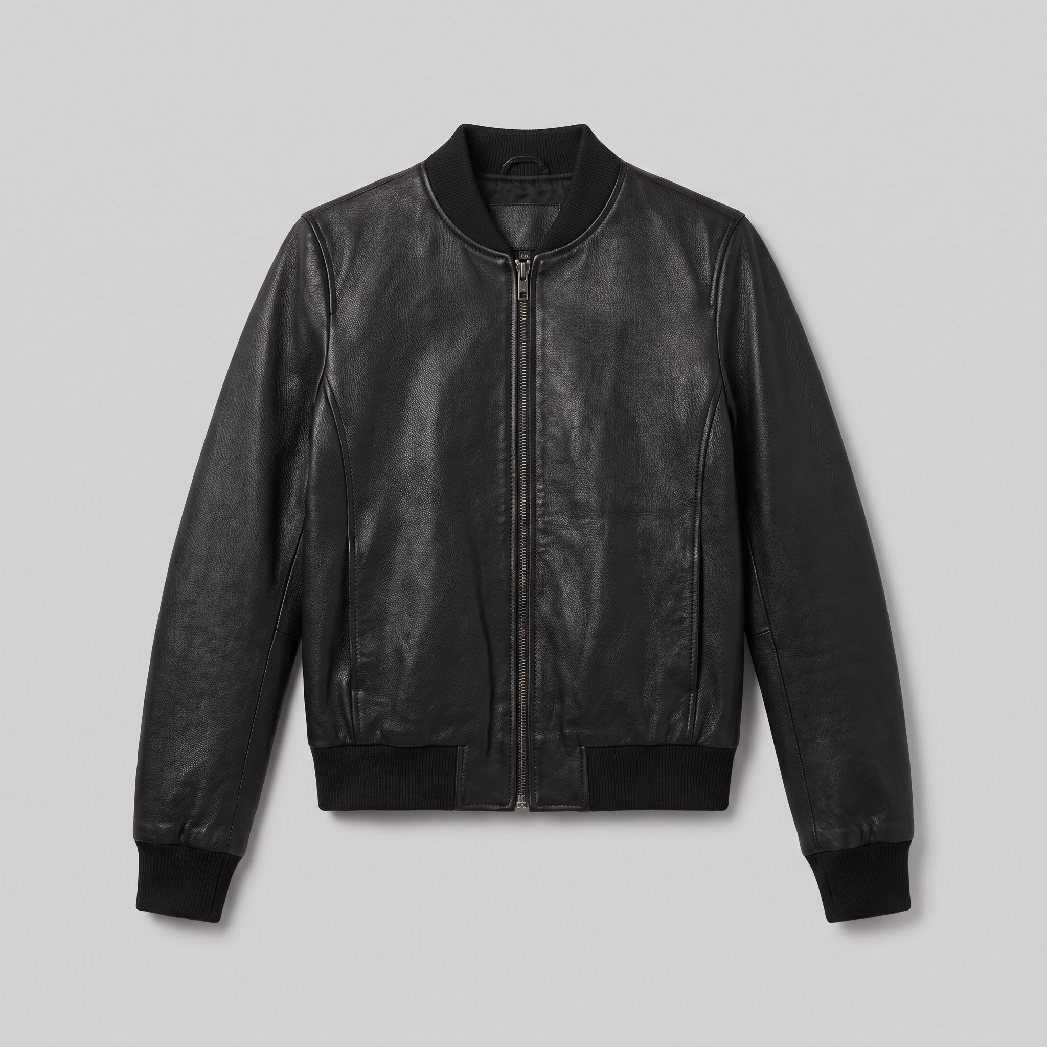 Women's Black Bomber Leather Jacket