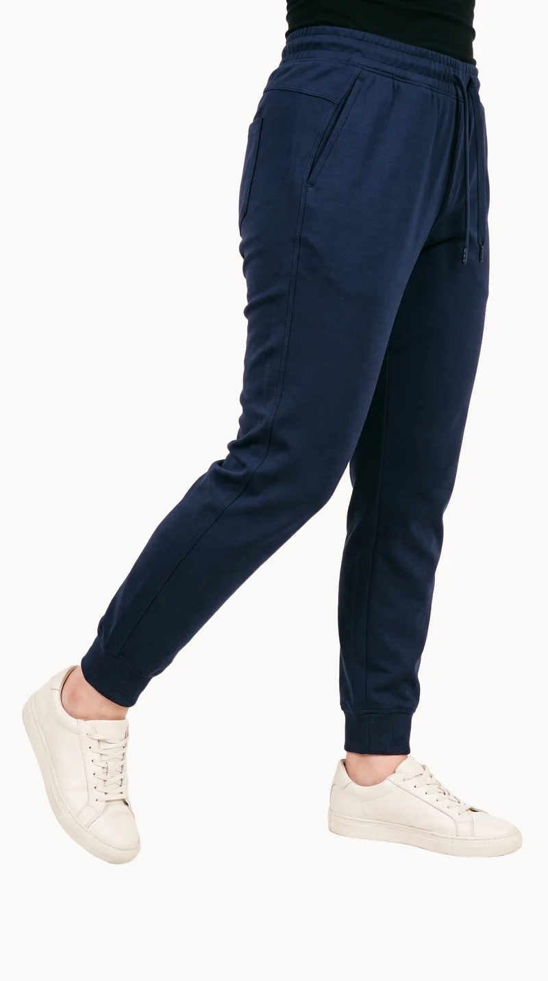 Women's Navy Training Joggers, Lower body at Front, Studio Cutout lighting