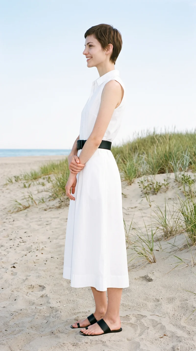Black Wide Waist Belt, Full body at Side, Clean Catalog lighting