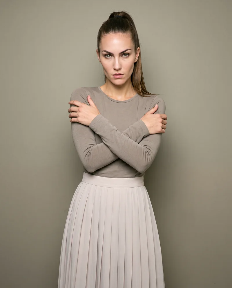Pleated Chiffon Maxi Skirt, Three-quarter length at Front, Clean Catalog lighting