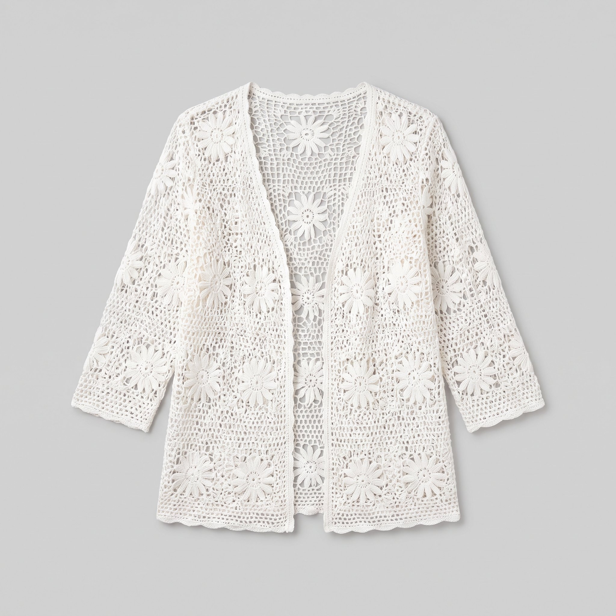 Women's White Crochet Cover-Up