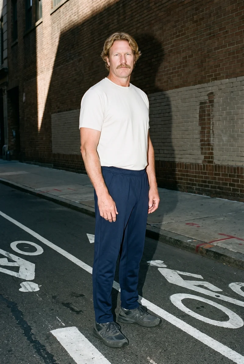 Men's Navy Training Joggers, Full body at Three-quarter, Flash Editorial lighting