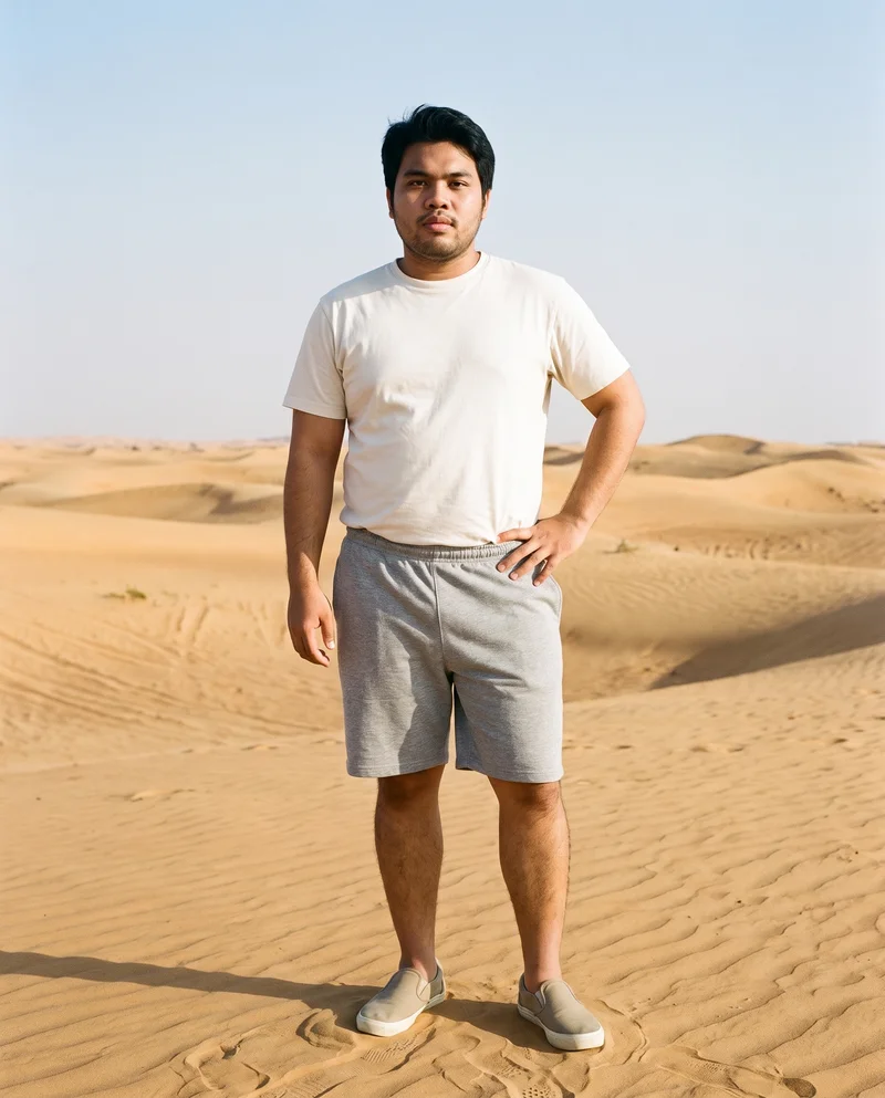 Men's Grey Jersey Shorts, Environmental at Front, Natural E-Commerce lighting