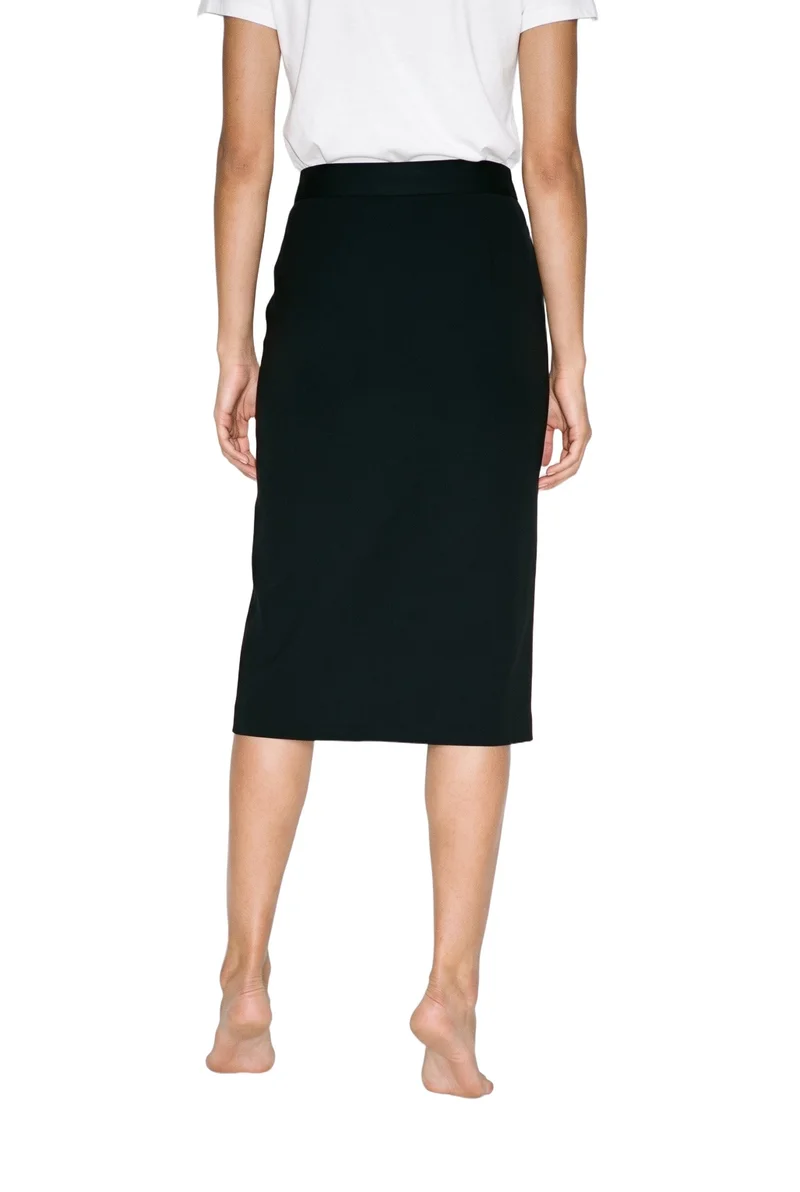 Black Midi Skirt, Lower body at Rear, Studio Cutout lighting