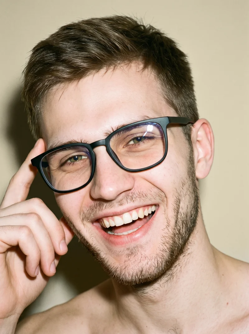 Men's Black Blue-Light Glasses, Head at Three-quarter, Natural E-Commerce lighting