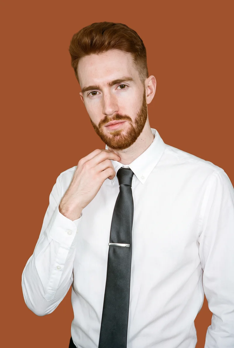 Silver Tie Bar, Upper body at Three-quarter, Studio Cutout lighting