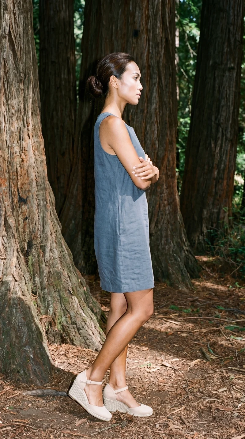Nude Wedges, Full body at Side, Flash Editorial lighting