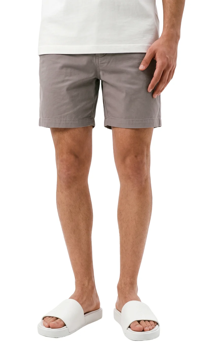 Men's White Sliders, Lower body at Front, Studio Cutout lighting