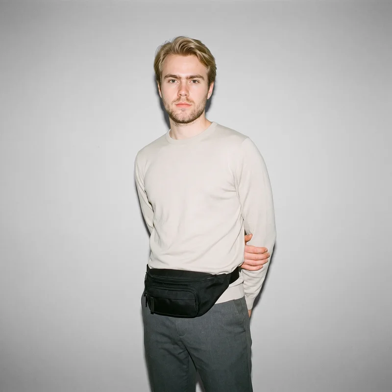 Men's Nylon Bum Bag, Three-quarter length at Front, Clean Catalog lighting