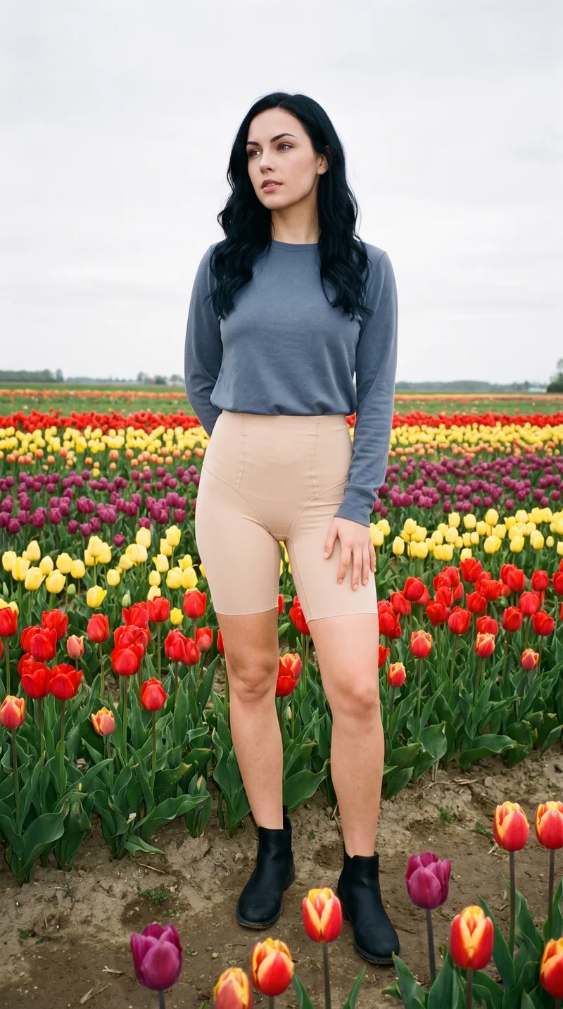 Beige Shaping Shorts, Full body at Front, Natural E-Commerce lighting