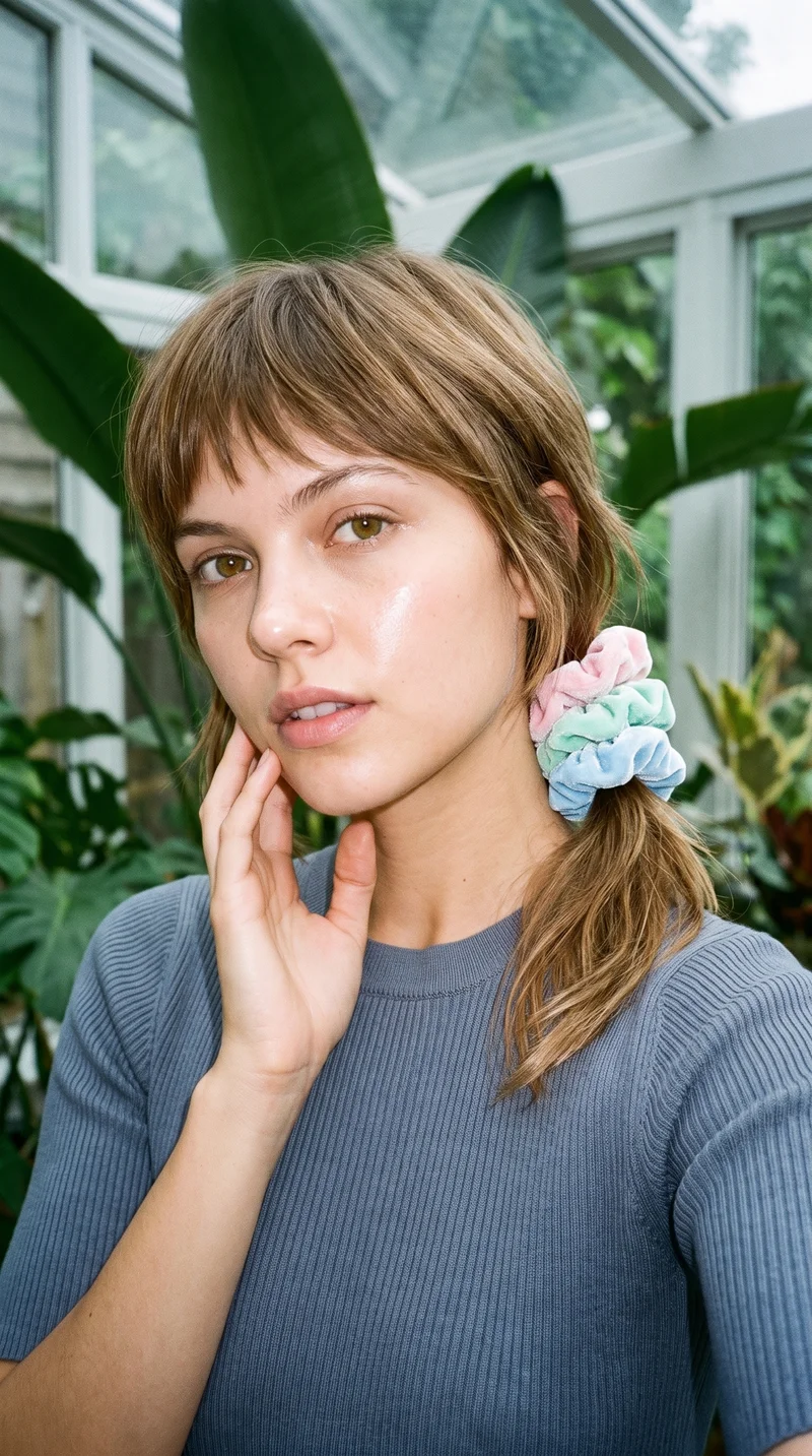 Pastel Scrunchie Set, Selfie at Front, Natural E-Commerce lighting