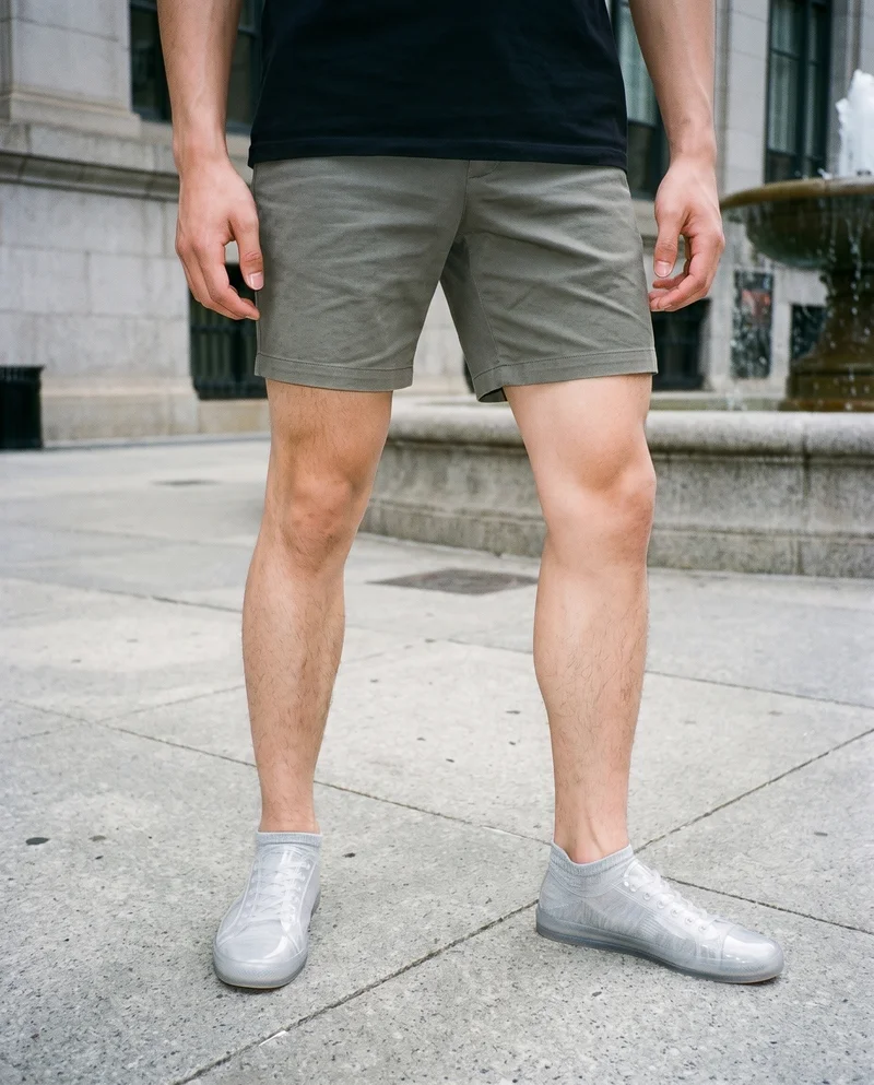 Men's Grey Cotton Ankle Socks, Lower body at Front, Natural E-Commerce lighting