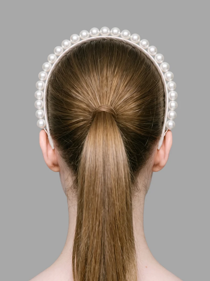 Pearl Headband, Head at Back, Studio Cutout lighting
