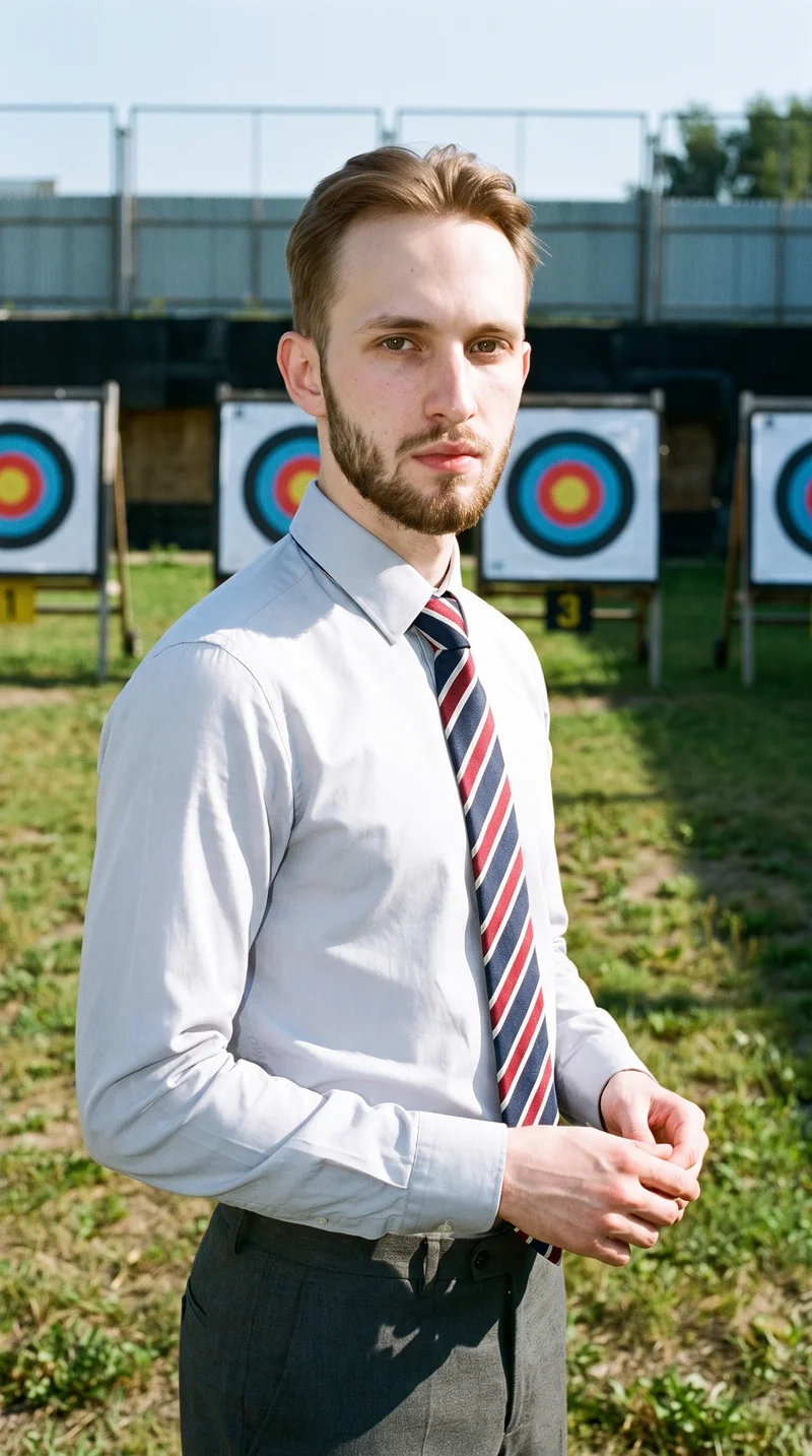 Striped Tie, Upper body at Three-quarter, Flash Editorial lighting