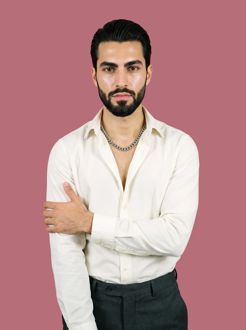 Men's Cuban Link Chain, Three-quarter length at Front, Studio Cutout lighting