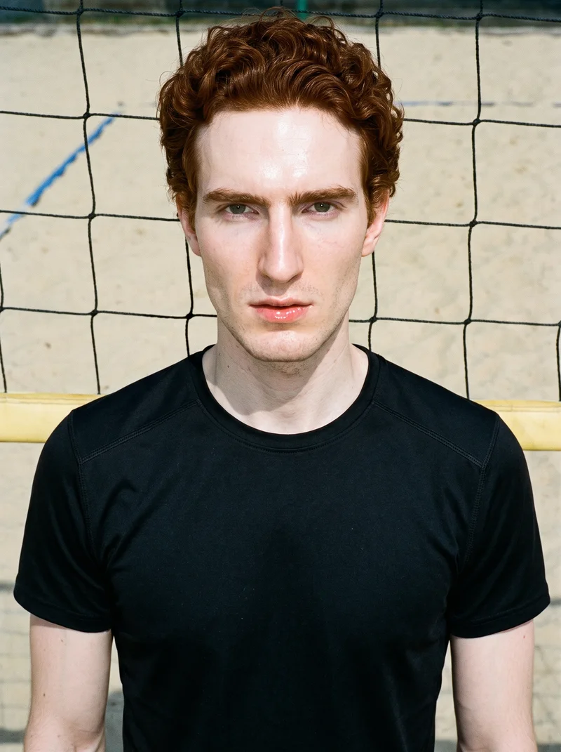 Men's Black Performance Top, Bust at Front, Flash Editorial lighting